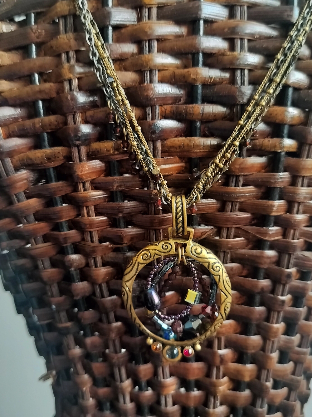 Chicos Boho Gold-Tone Multicolor Pendant Necklace